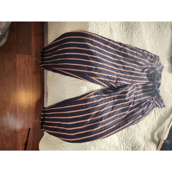Zara Navy Striped Pants - Picture 10 of 10